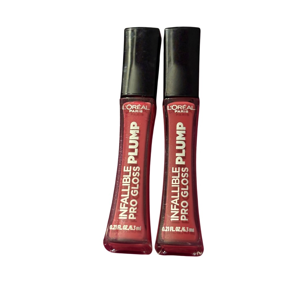 L'Oreal Infallible Pro Gloss Plump 602 Sheer Blossom Pink High Shine Lot of 2